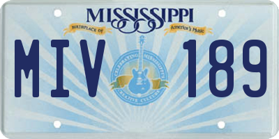 MS license plate MIV189