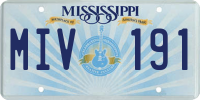 MS license plate MIV191