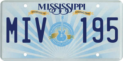 MS license plate MIV195