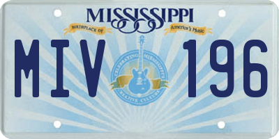 MS license plate MIV196