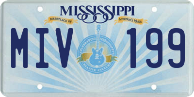MS license plate MIV199