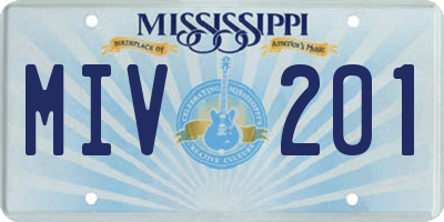 MS license plate MIV201