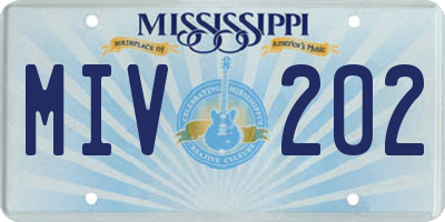 MS license plate MIV202