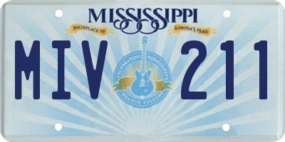 MS license plate MIV211