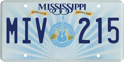 MS license plate MIV215