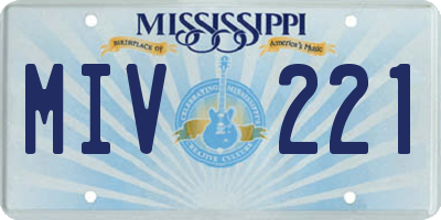 MS license plate MIV221