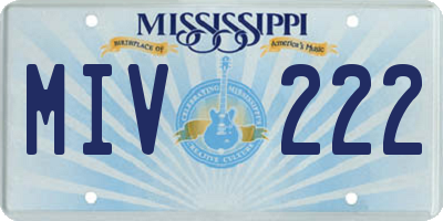 MS license plate MIV222