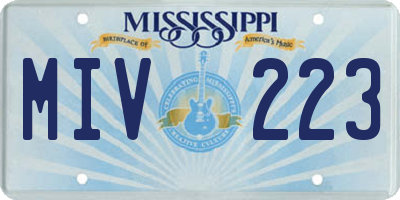 MS license plate MIV223