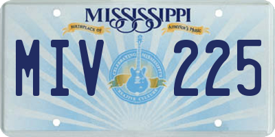 MS license plate MIV225