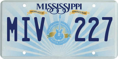 MS license plate MIV227