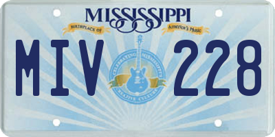 MS license plate MIV228