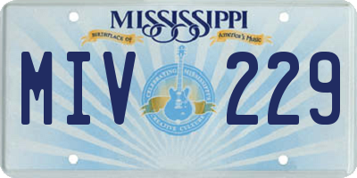 MS license plate MIV229