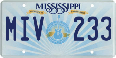 MS license plate MIV233