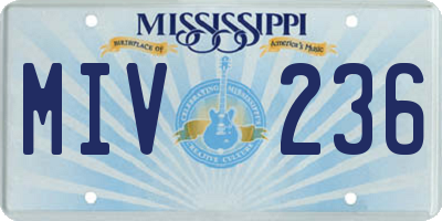 MS license plate MIV236