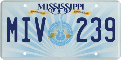 MS license plate MIV239