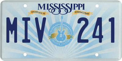 MS license plate MIV241