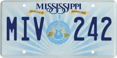 MS license plate MIV242