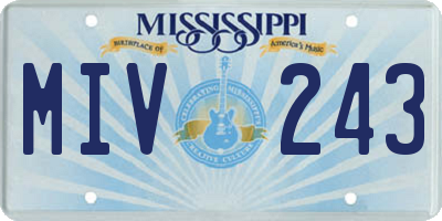 MS license plate MIV243