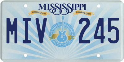 MS license plate MIV245