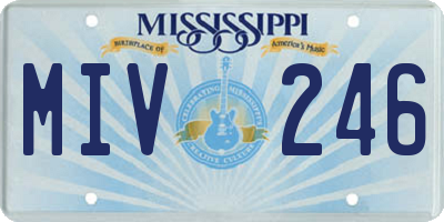 MS license plate MIV246