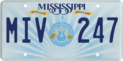 MS license plate MIV247