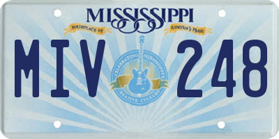 MS license plate MIV248
