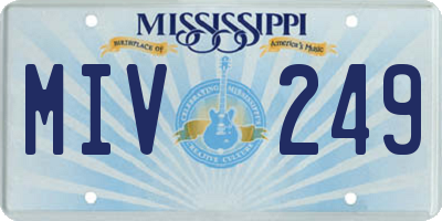 MS license plate MIV249