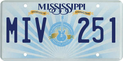 MS license plate MIV251