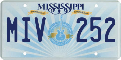 MS license plate MIV252