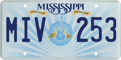 MS license plate MIV253