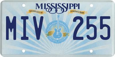 MS license plate MIV255