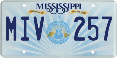 MS license plate MIV257
