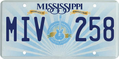 MS license plate MIV258