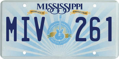 MS license plate MIV261