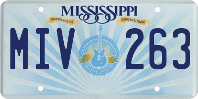 MS license plate MIV263