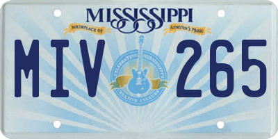 MS license plate MIV265