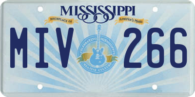 MS license plate MIV266