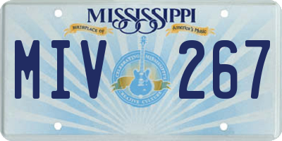 MS license plate MIV267