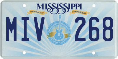 MS license plate MIV268