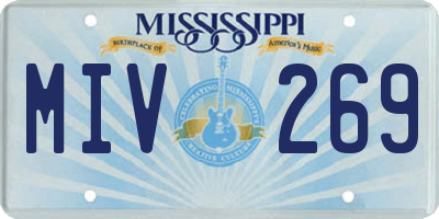 MS license plate MIV269