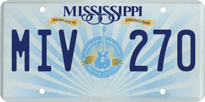 MS license plate MIV270