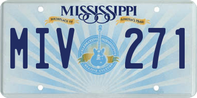 MS license plate MIV271