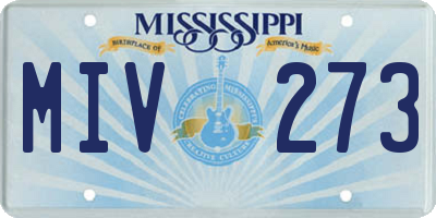 MS license plate MIV273