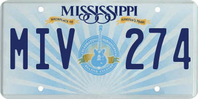 MS license plate MIV274