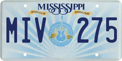 MS license plate MIV275