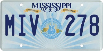 MS license plate MIV278