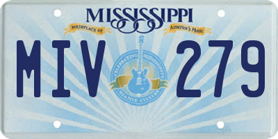 MS license plate MIV279