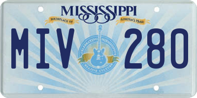 MS license plate MIV280