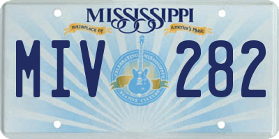 MS license plate MIV282