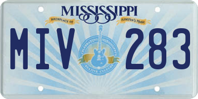 MS license plate MIV283
